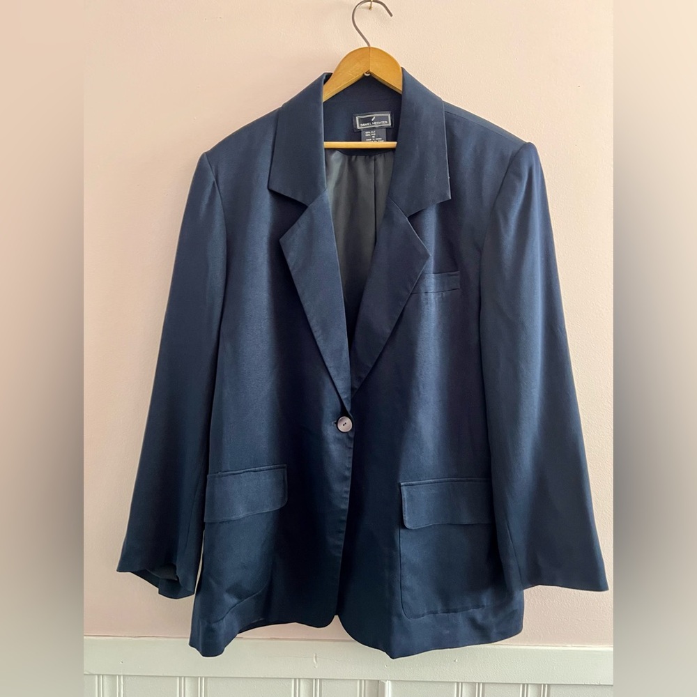 Daniel Hechter 100% Navy Blue Women's Blazer 16